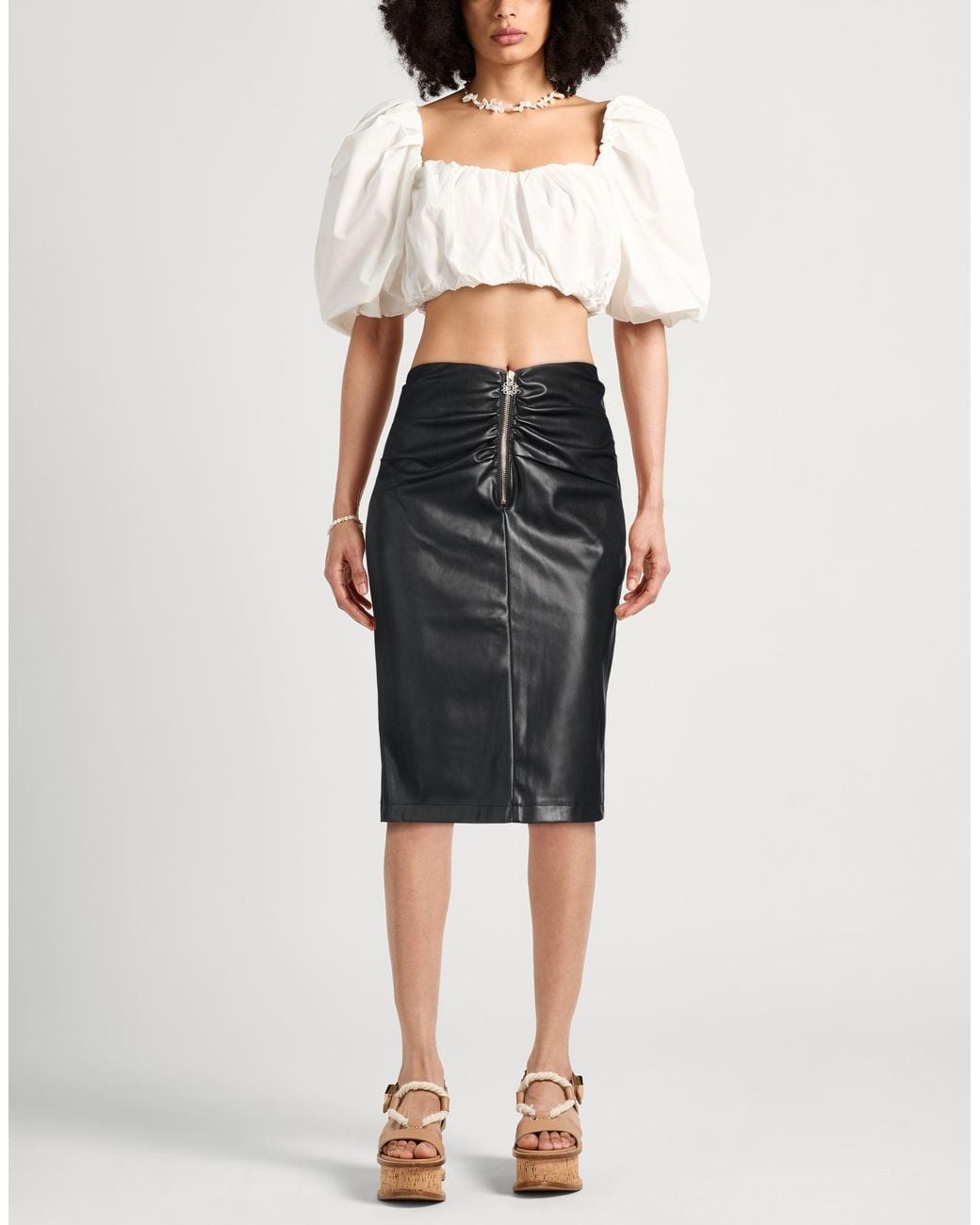 Rinascimento Black Midi Skirt