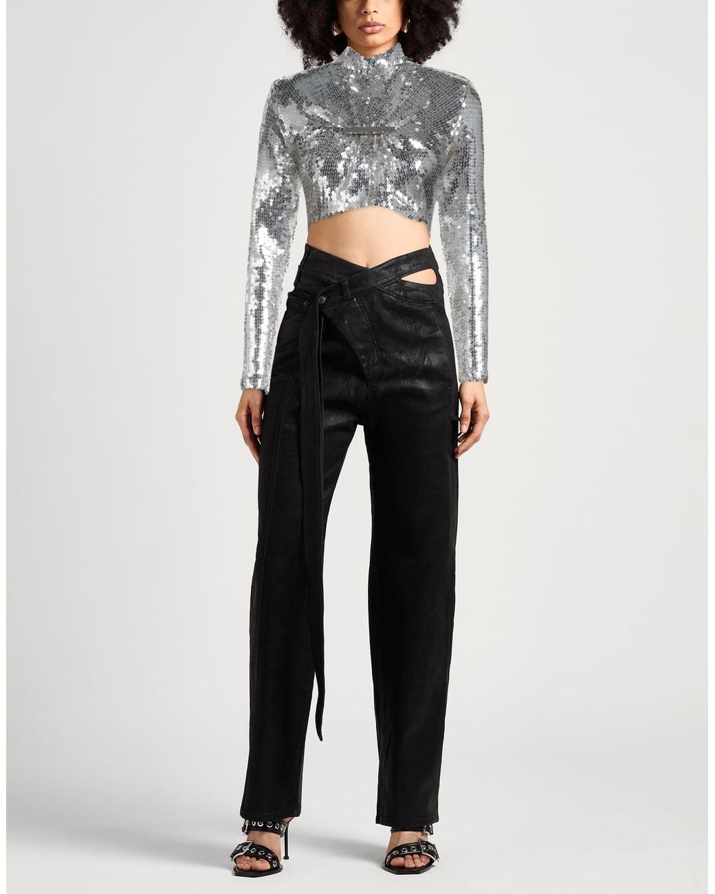 Rabanne Gray Top Polyester, Polyamide, Elastane