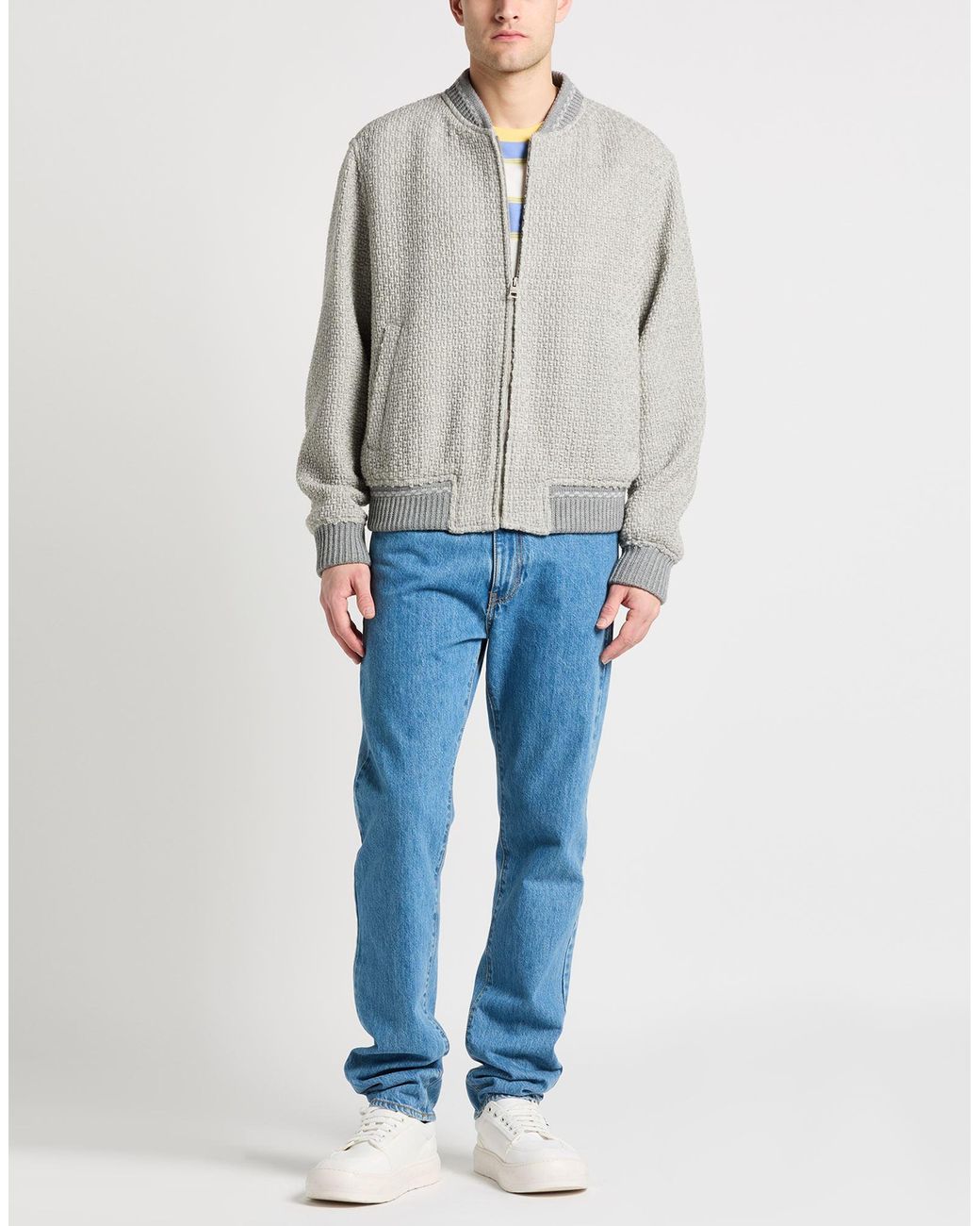 Etro Gray Jacket Wool, Acrylic, Polyamide, Elastane for men