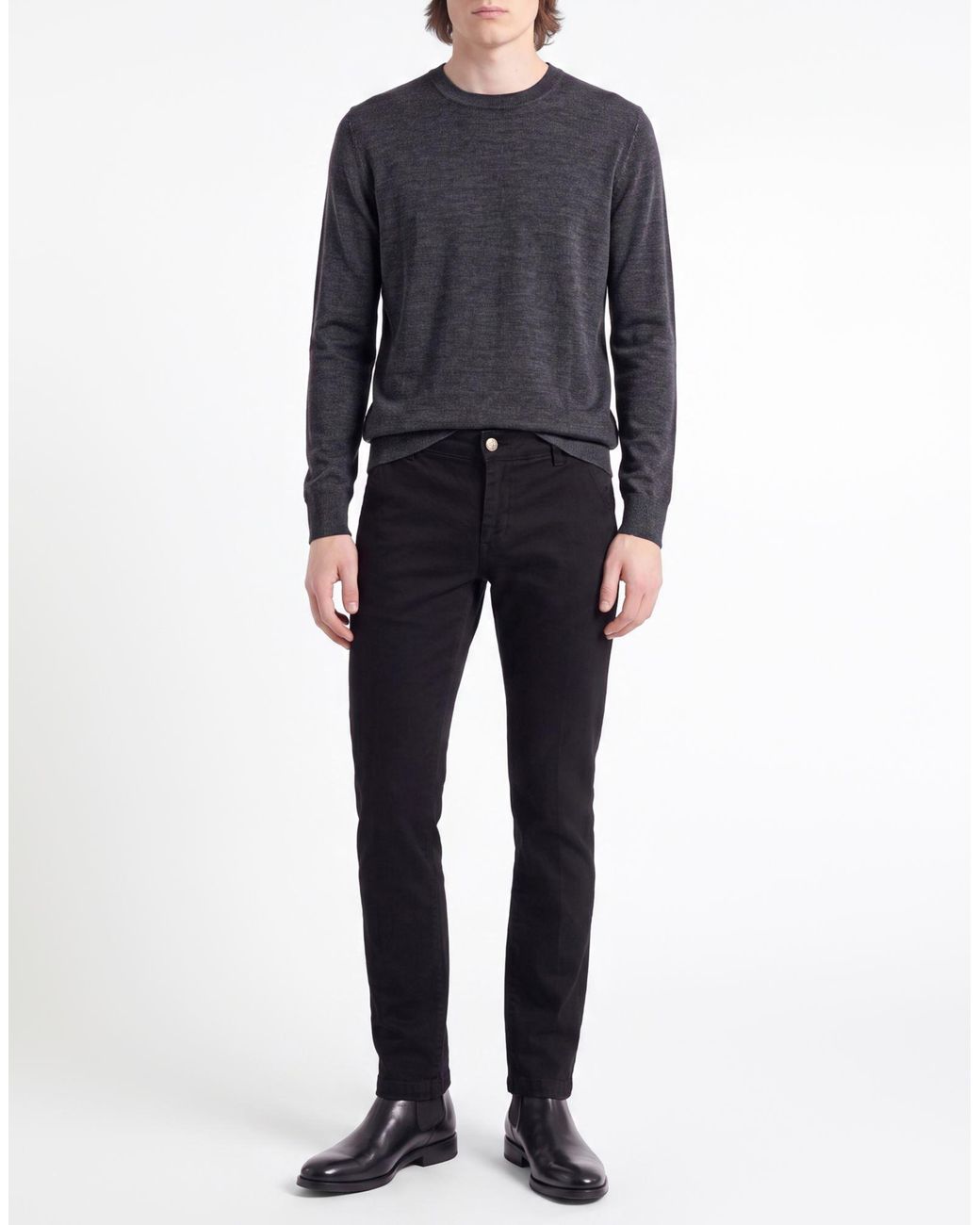 Entre Amis Black Pants Cotton, Elastane for men