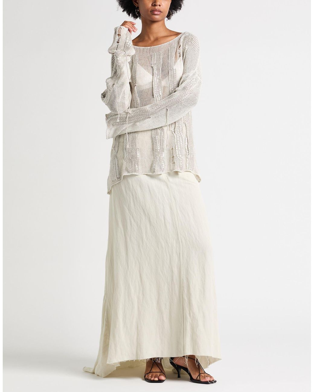 Aviu White Sweater Linen, Polyamide, Polyester