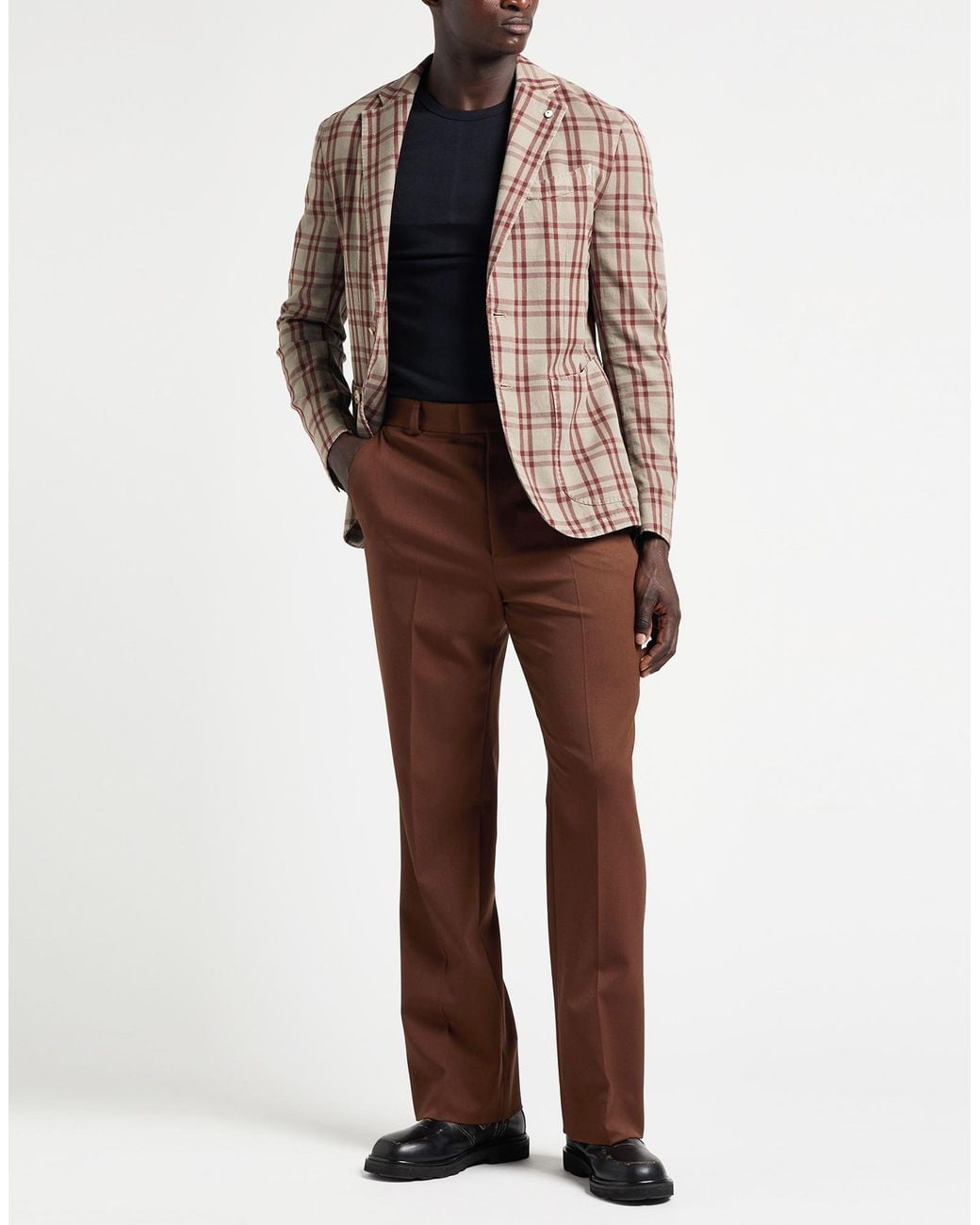 L.b.m. 1911 Brown Taupe Blazer Cotton, Linen, Silk for men