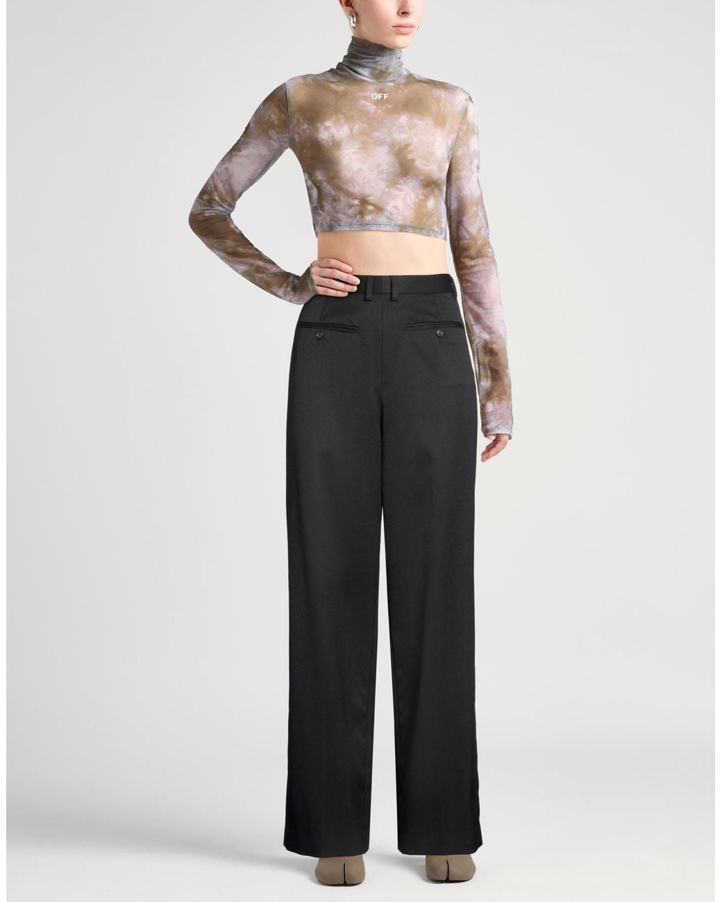 MM6 by Maison Margiela Black Pants Polyester, Virgin Wool, Elastane