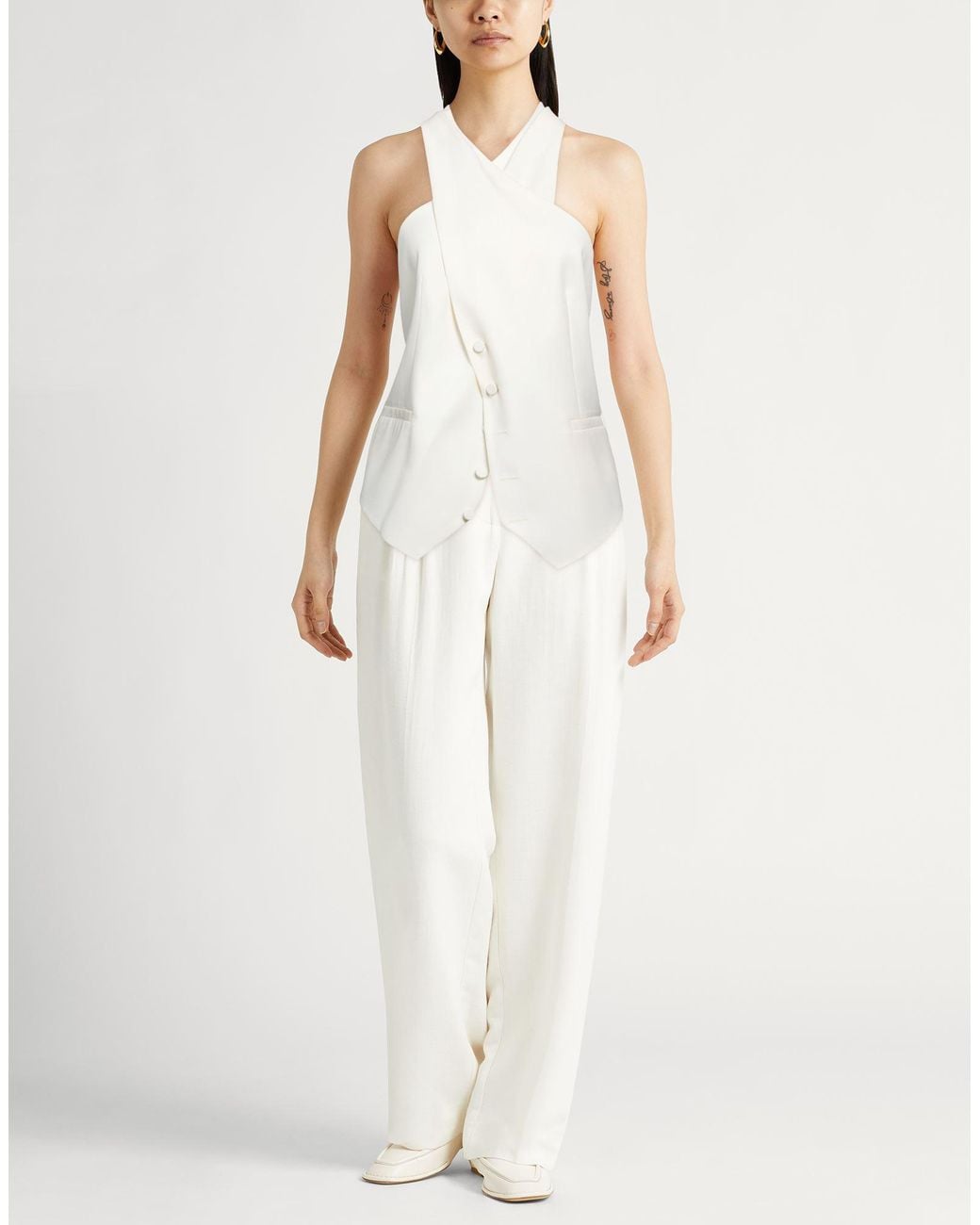 Max Mara White Top Virgin Wool, Silk