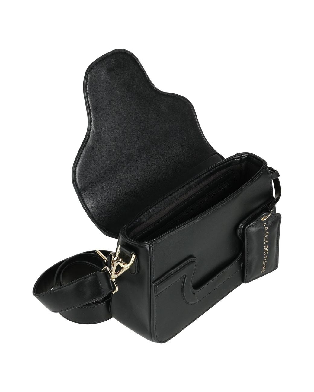 La Fille Des Fleurs Black Shoulder Bag