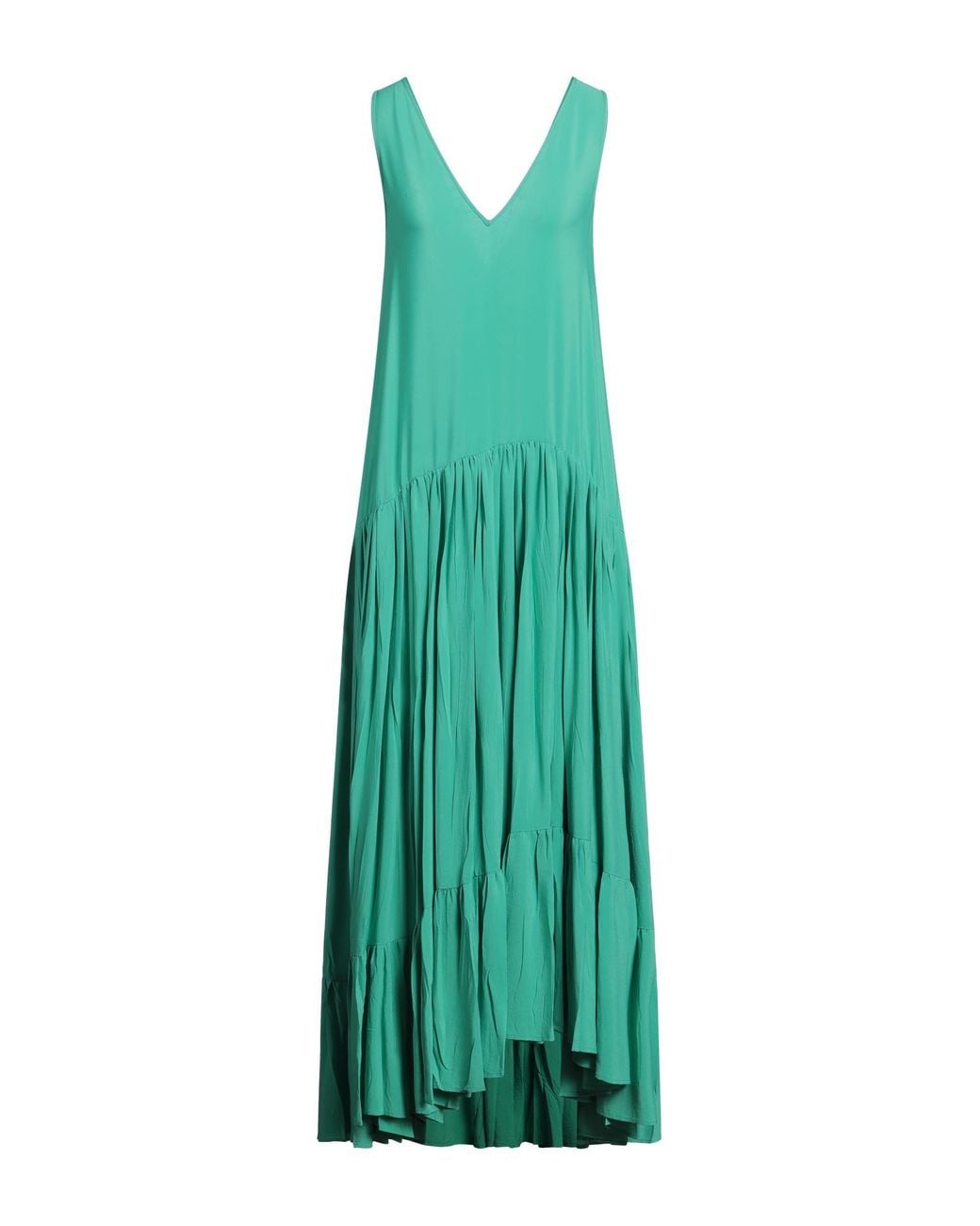Jucca Green Maxi Dress Acetate, Silk