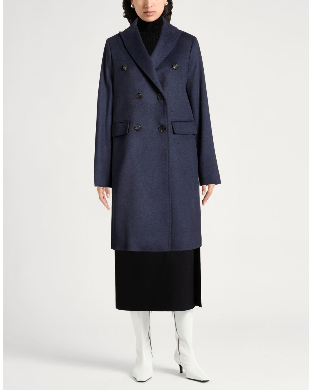 Eleventy Blue Midnight Coat Wool
