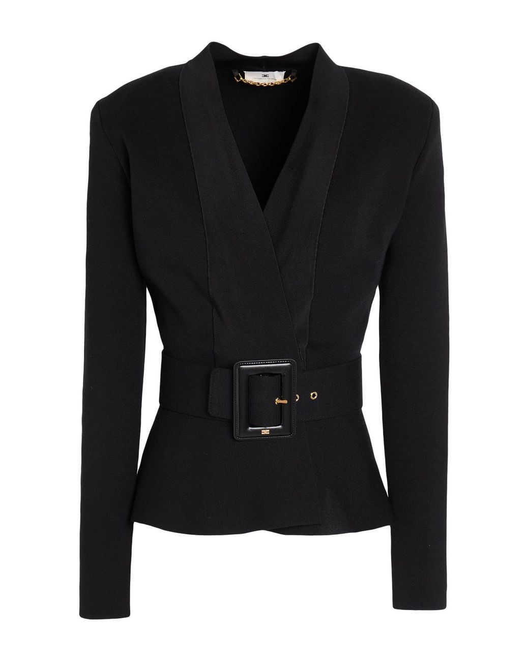 Elisabetta Franchi Black Jacket Viscose, Polyester, Polyamide