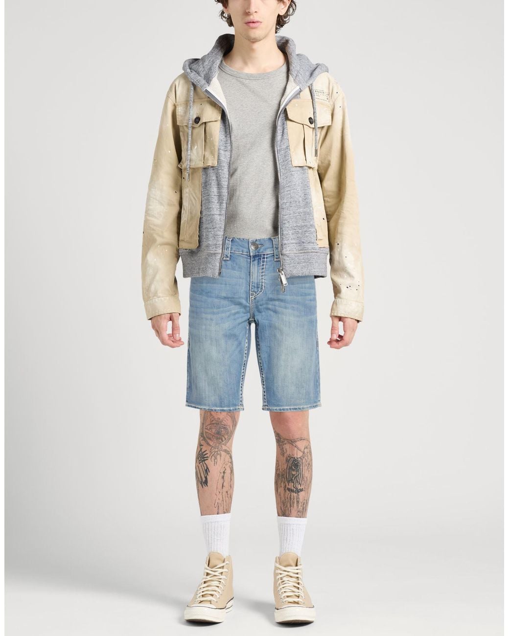 True Religion Blue Denim Shorts for men