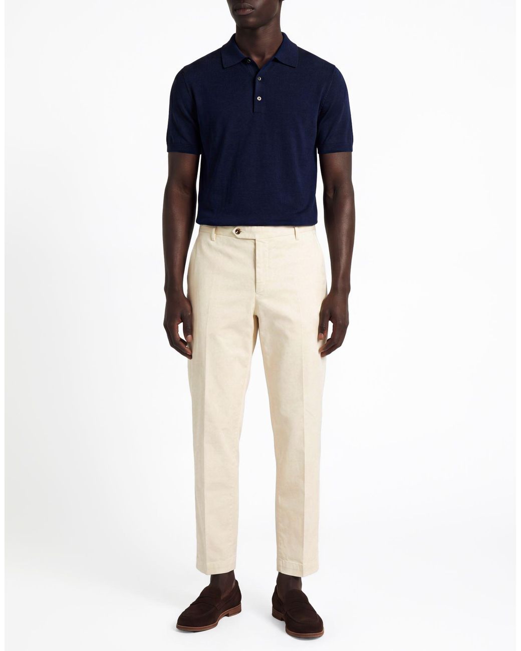PT Torino Natural Ivory Pants Cotton, Elastane for men