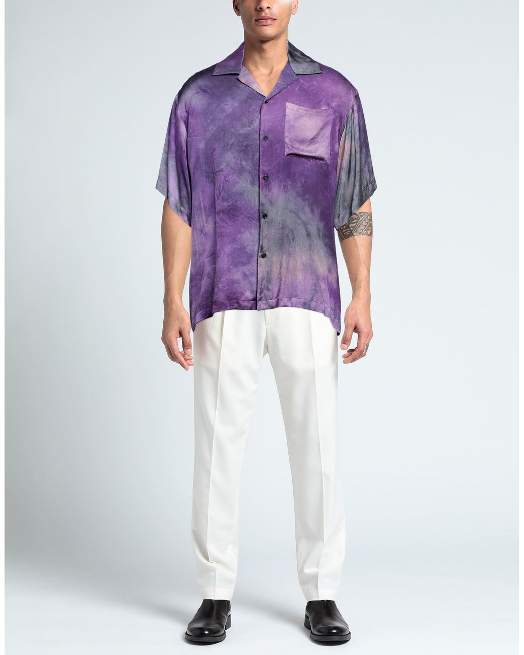 Camicia di MSGM in Purple da Uomo