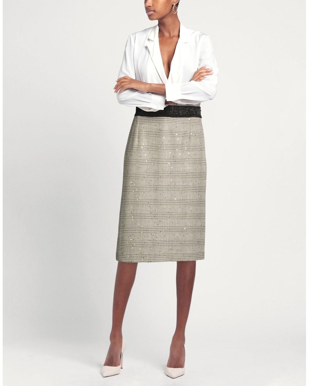 Purotatto Gray Midi Skirt