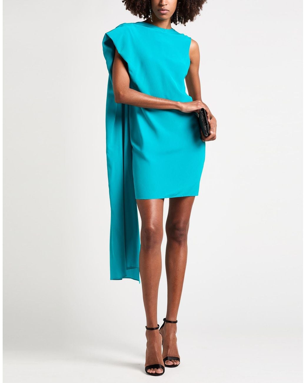 Gianluca Capannolo Blue Mini Dress Silk