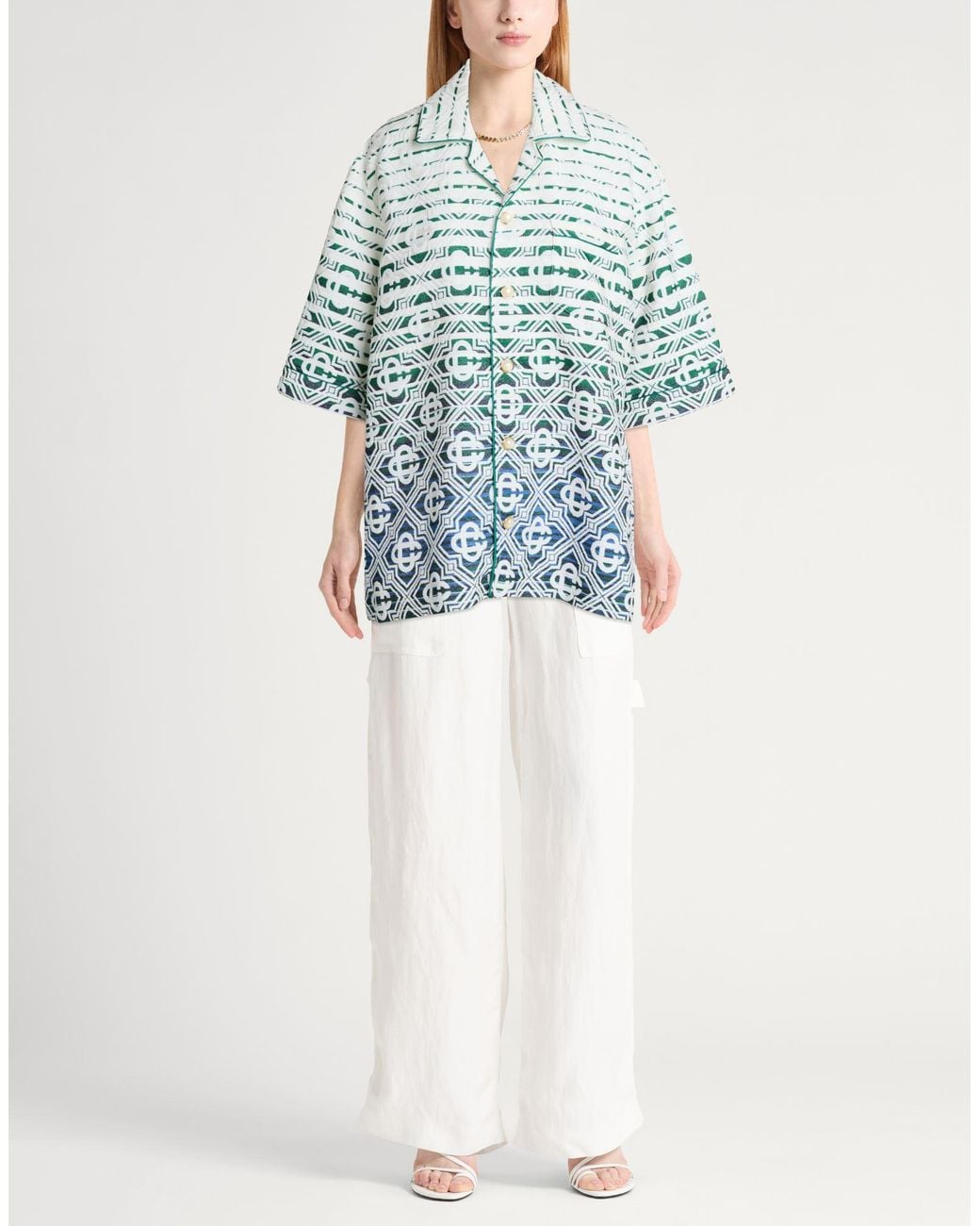 Casablanca Blue Jacket Cotton, Viscose, Polyamide, Synthetic Fibers, Recycled Polyester