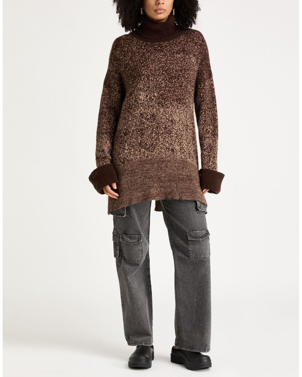 Manila Grace Brown Turtleneck Acrylic, Polyamide, Mohair Wool