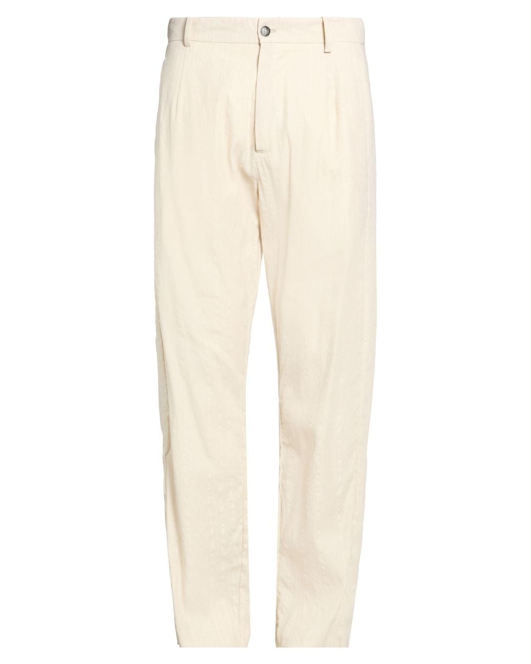 Masnada Natural Cream Pants Cotton, Linen, Paper for men