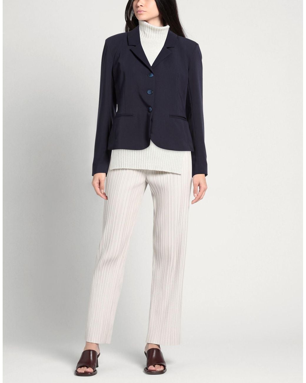 ALESSIA SANTI Blue Blazer Polyester, Viscose, Elastane