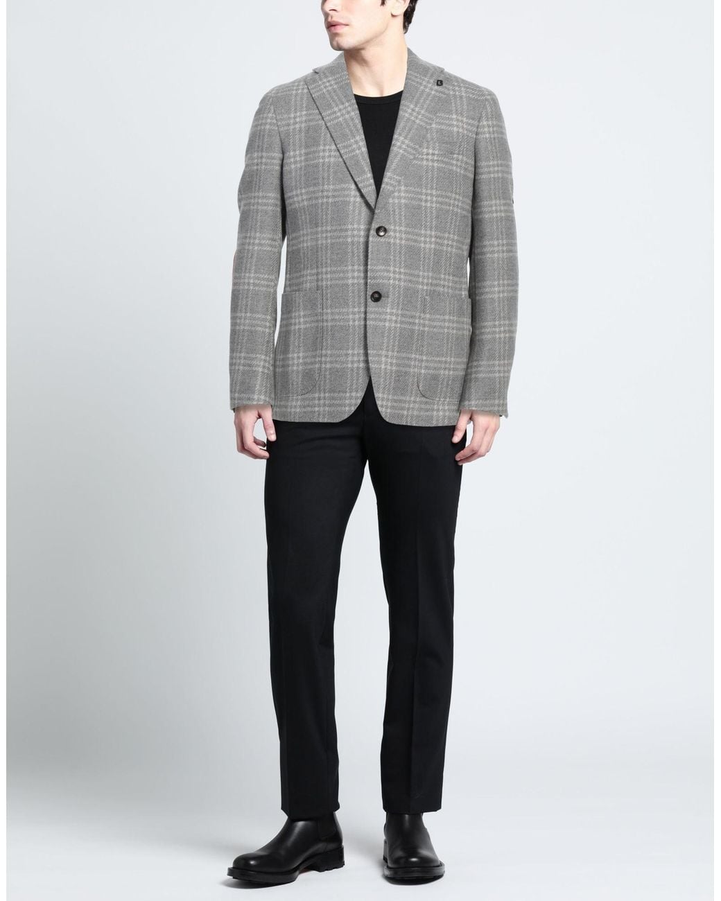 BRERAS Milano Gray Blazer Virgin Wool, Polyamide for men