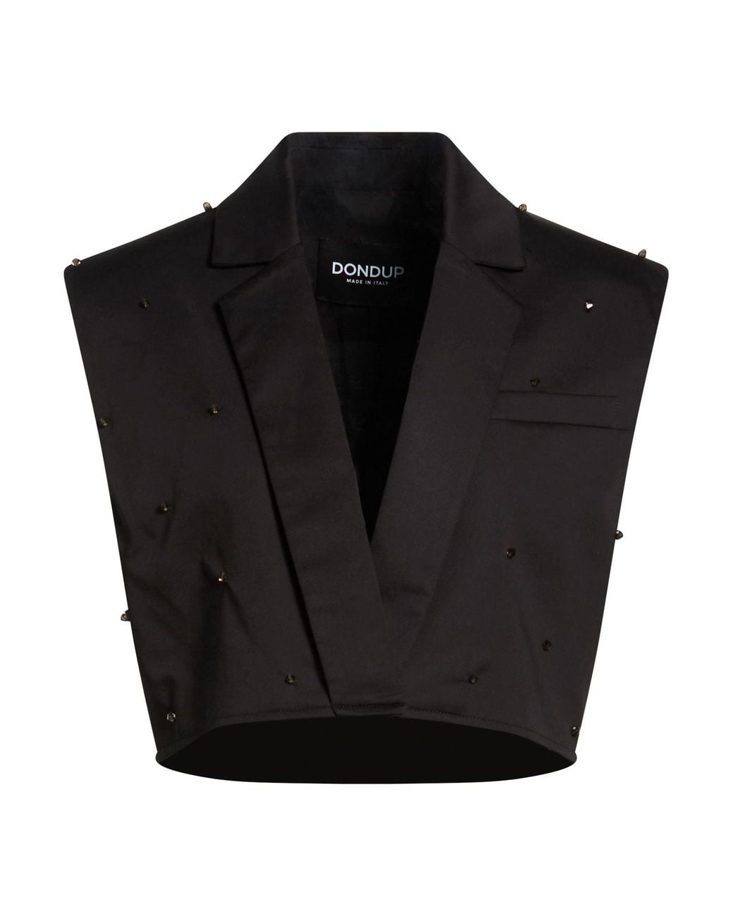Dondup Black Blazer Cotton, Silk, Elastane