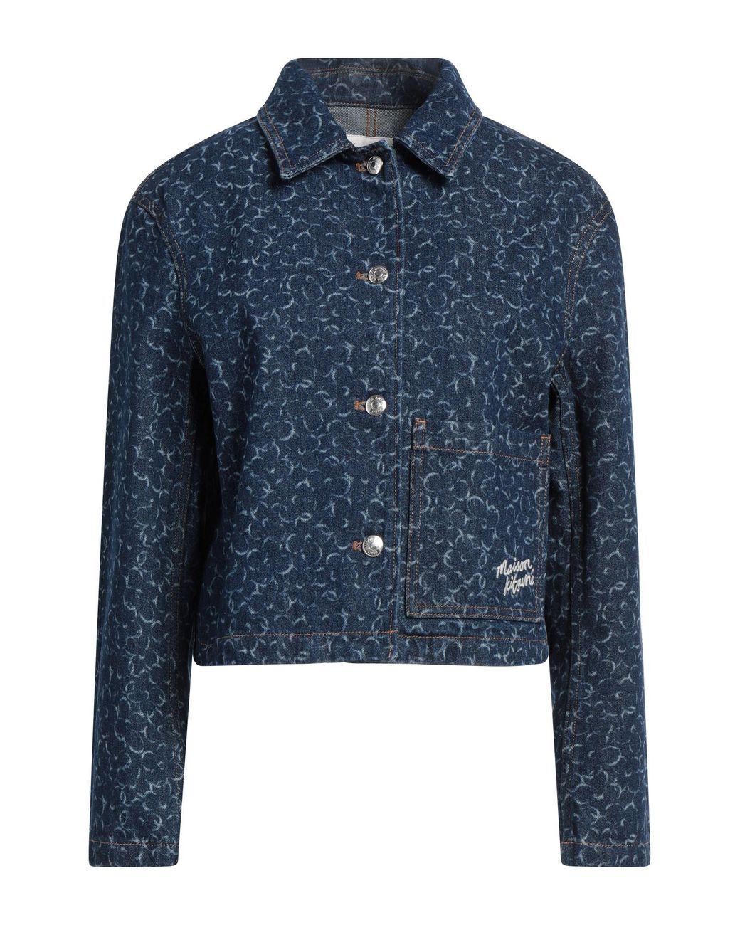 Maison Kitsuné Blue Denim Outerwear Cotton