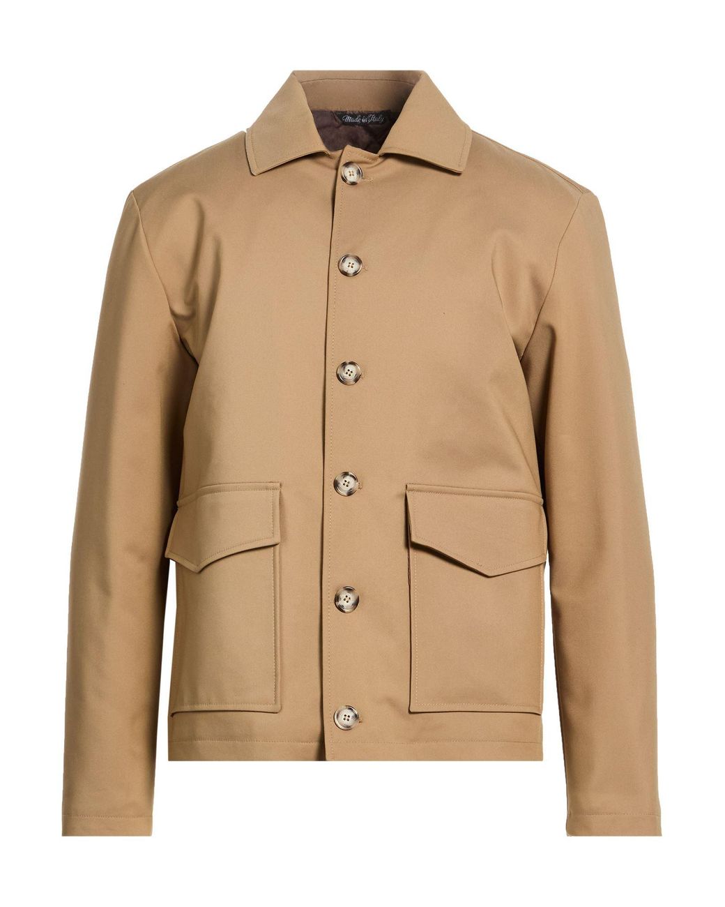 Exte Natural Khaki Jacket Cotton, Nylon, Elastane for men