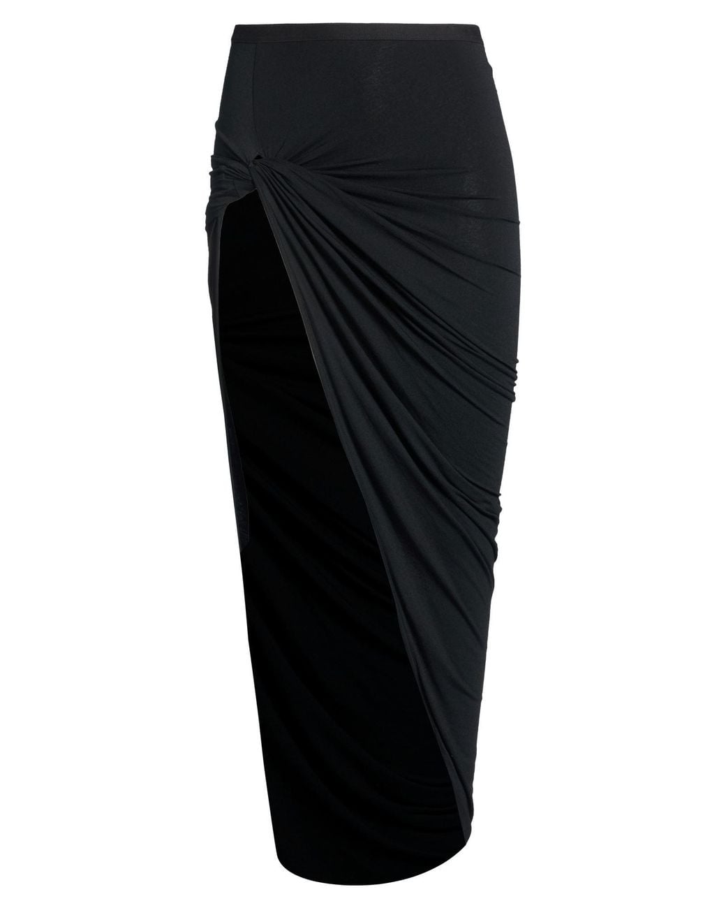 Rick Owens Black Maxi Skirt Modal, Cashmere, Elastane