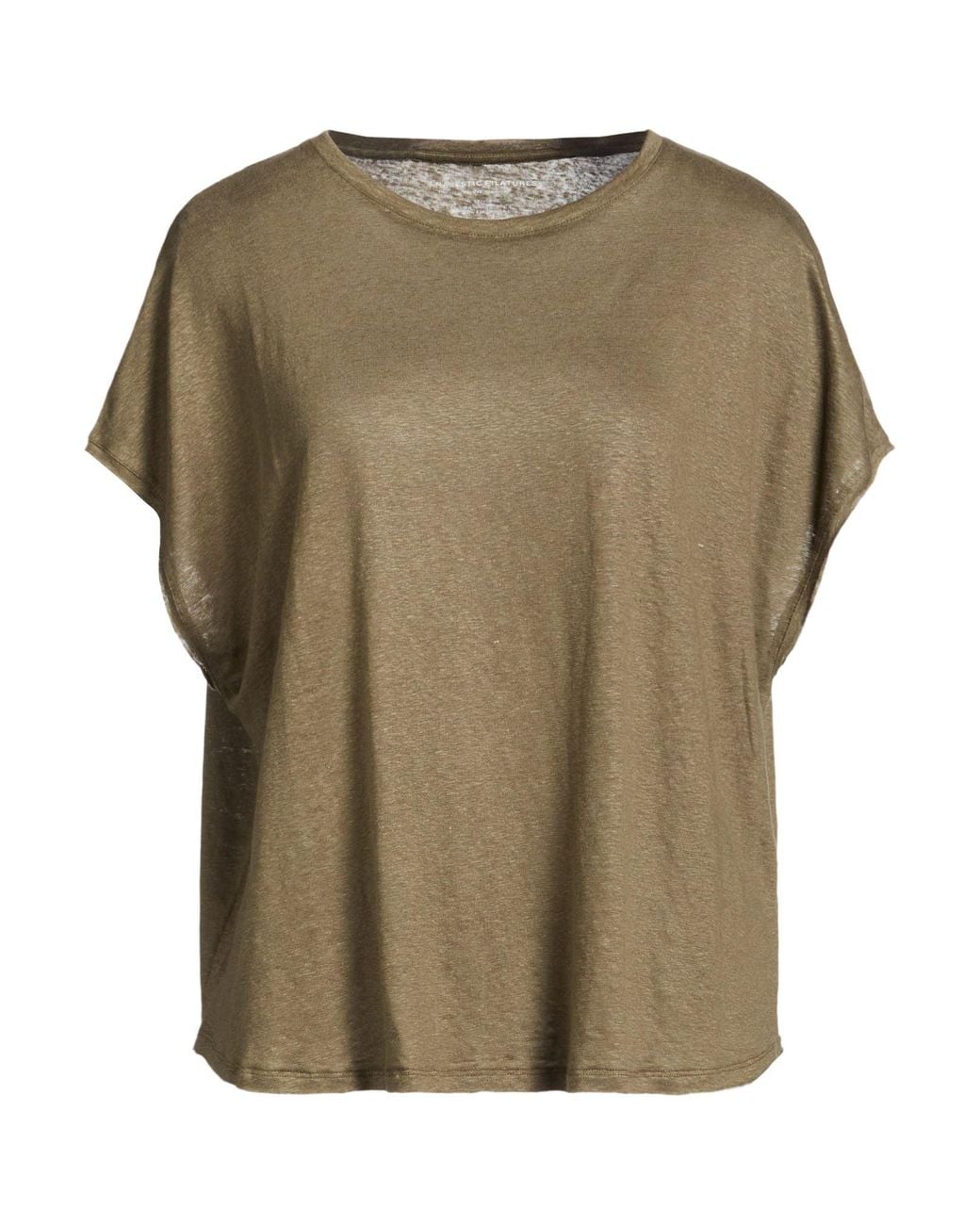 Majestic Filatures Green Military T-Shirt Linen, Elastane