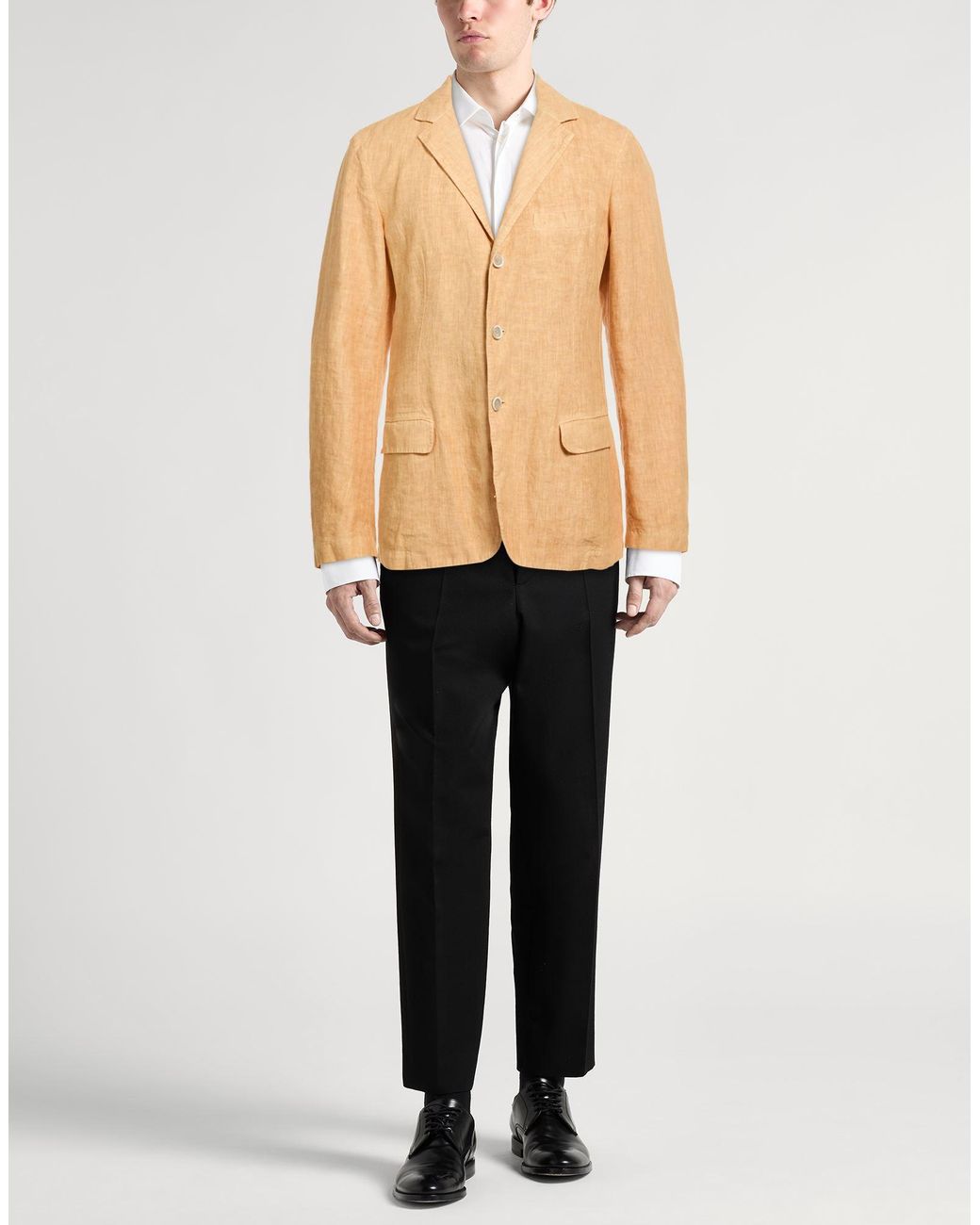 120% Lino Natural Mustard Blazer Linen for men