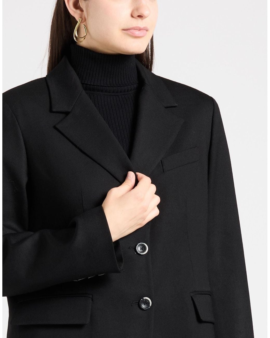 Eleventy Black Blazer Wool, Elastane