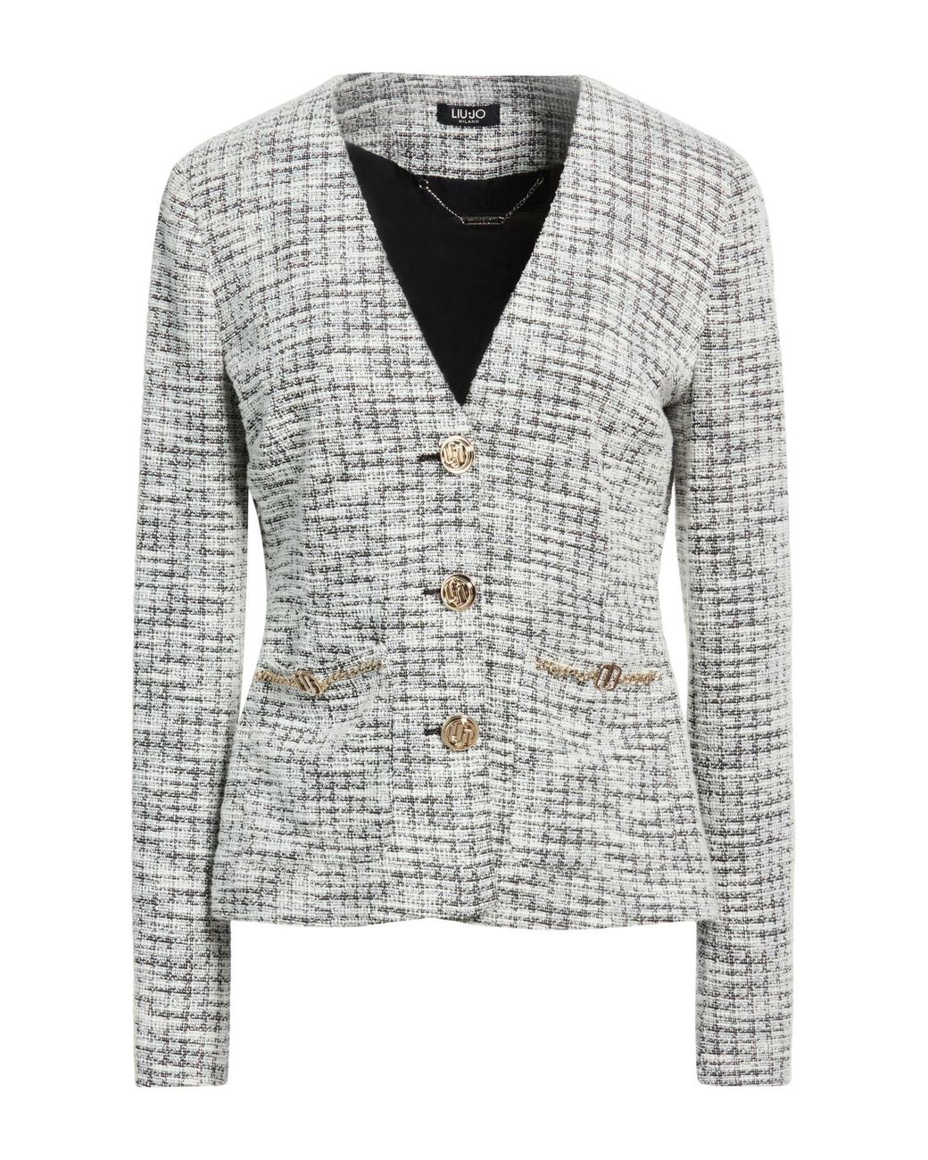 Liu Jo Gray Jacket Polyester, Cotton, Elastane