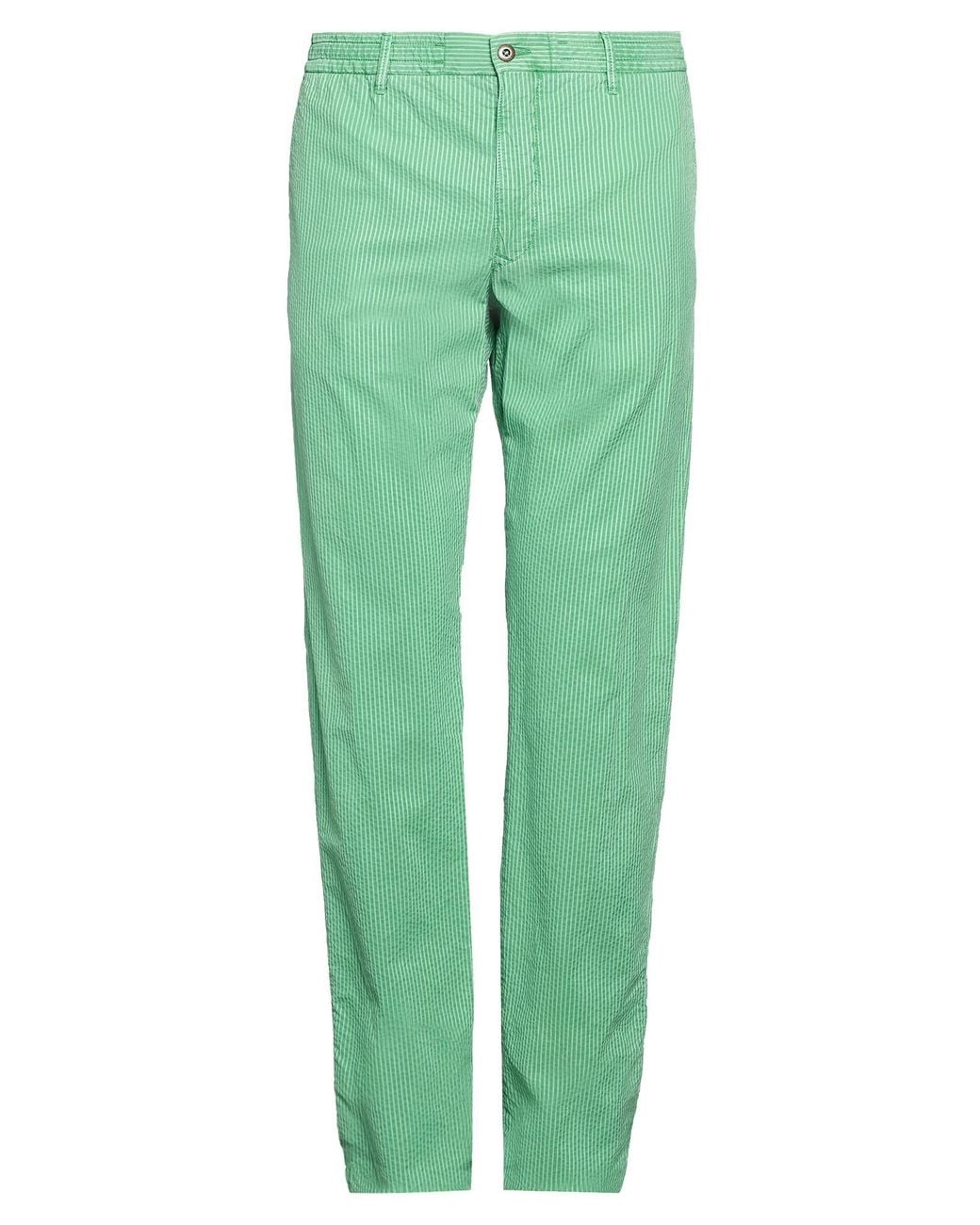 Incotex Green Pants Cotton, Lyocell for men