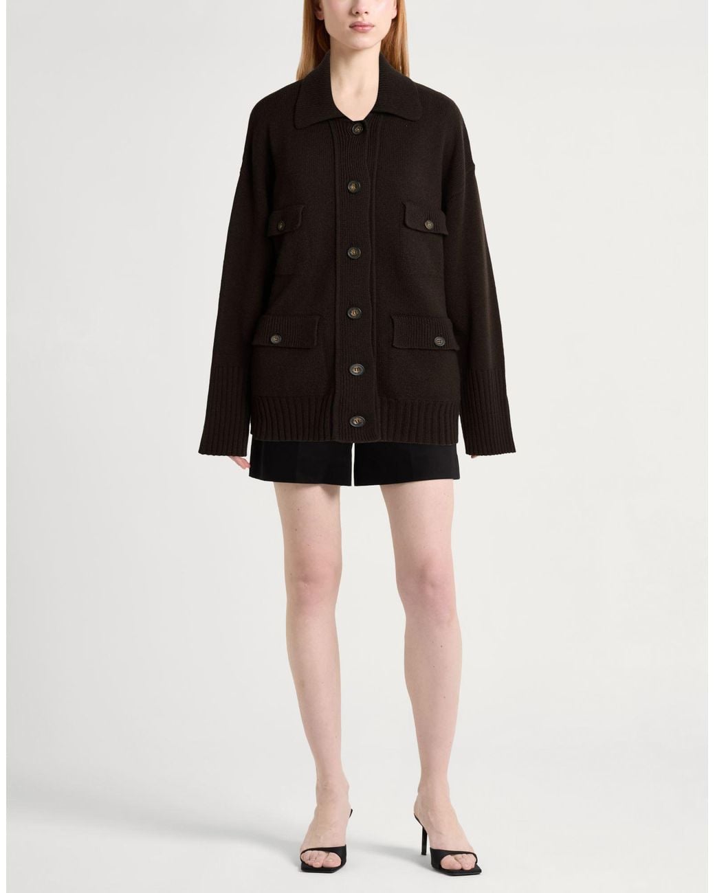 Alpha Studio Black Dark Cardigan Wool