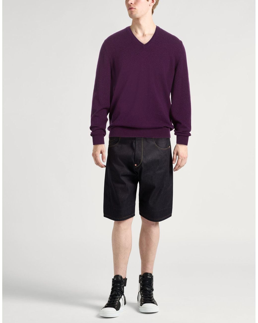 Fedeli Purple Plum Sweater Cashmere for men