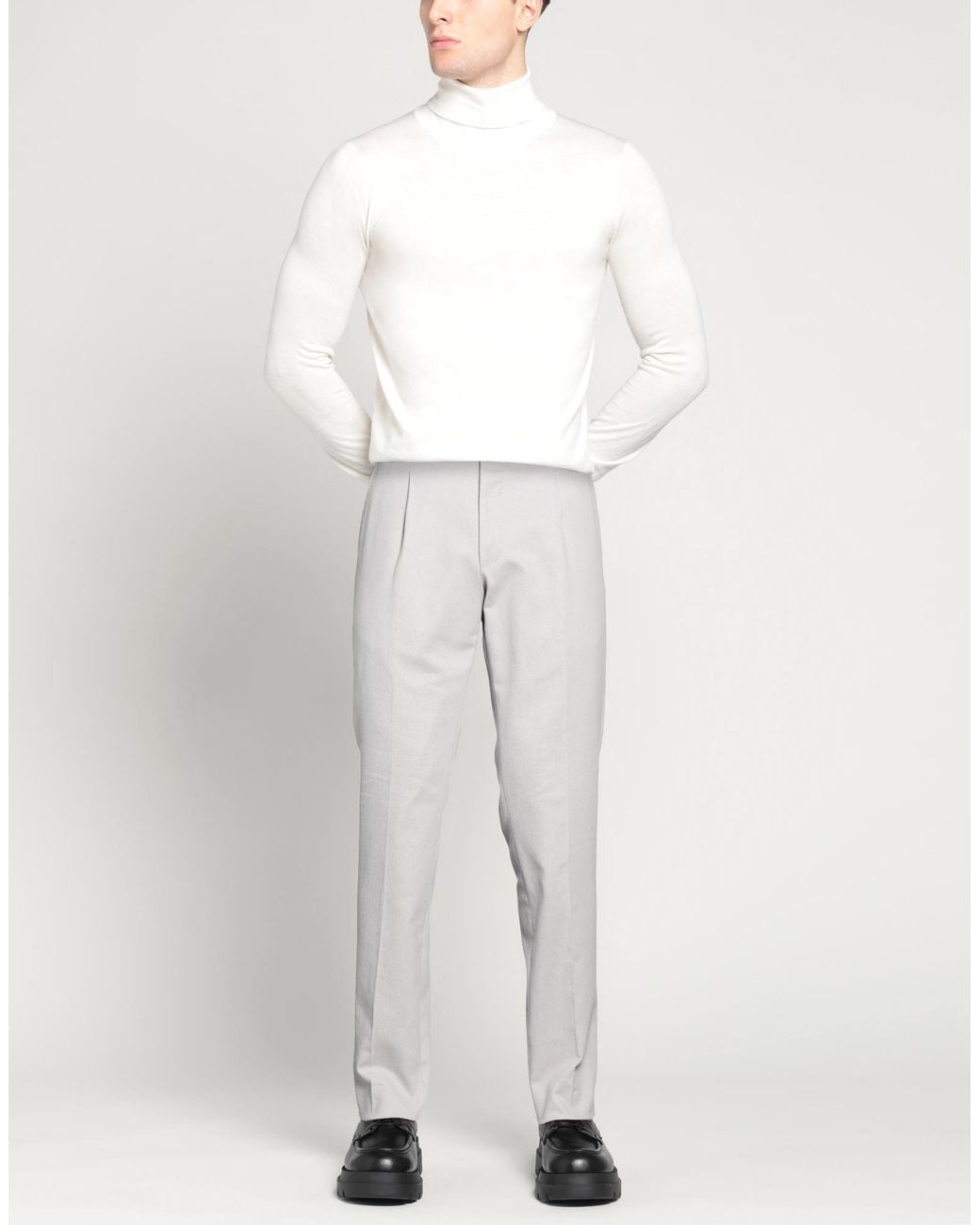 Luigi Borrelli Napoli Gray Pants Cotton, Elastane for men
