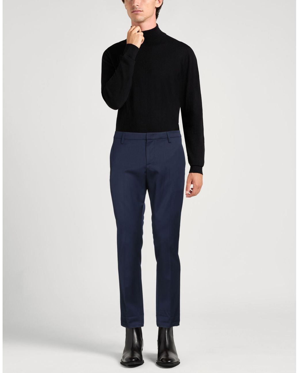 Dondup Blue Pants Virgin Wool, Elastane for men