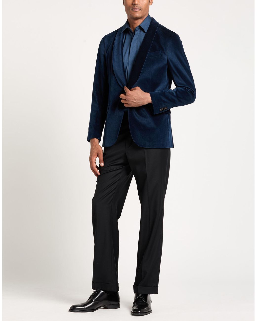 Boglioli Blue Blazer Cotton, Elastane for men