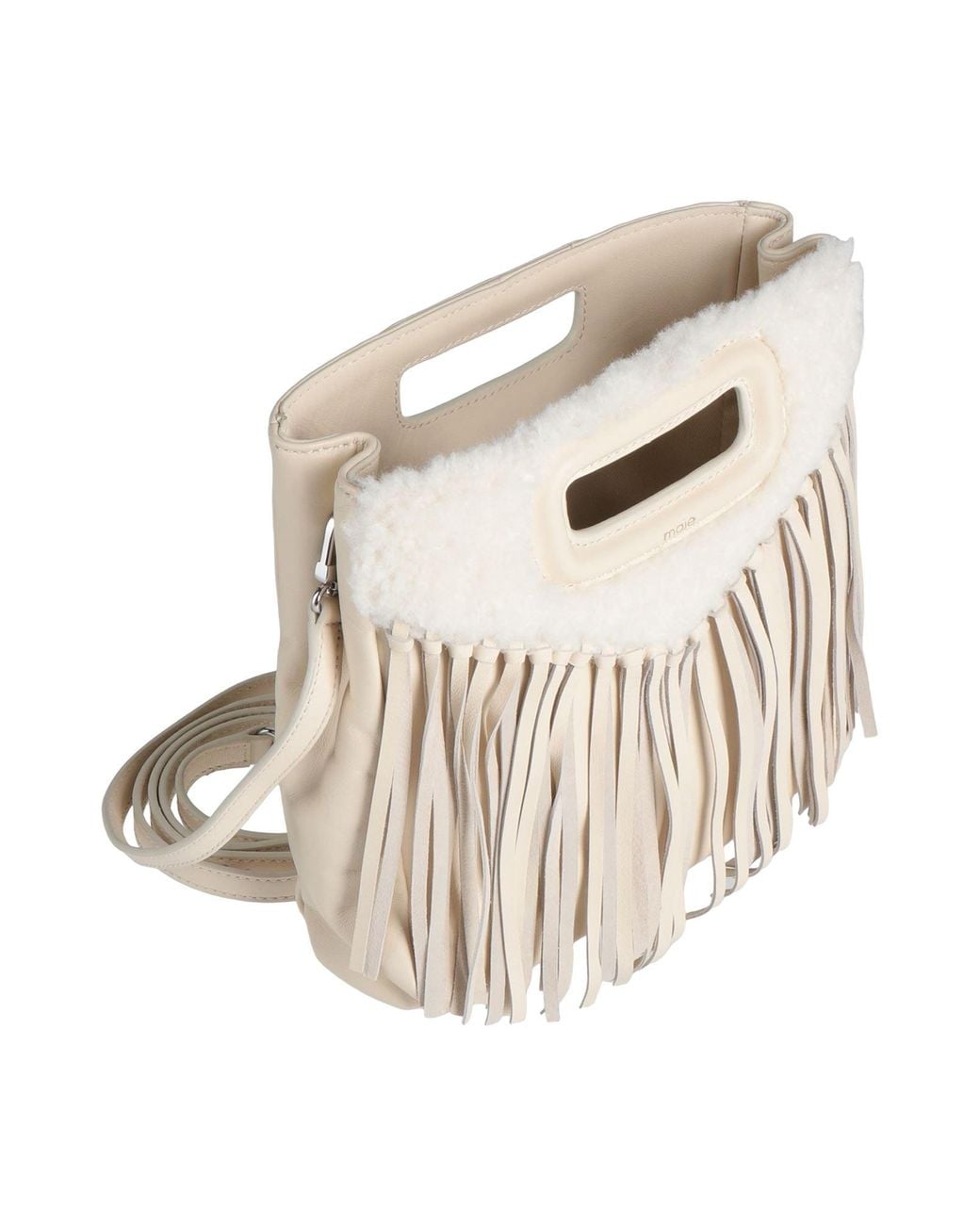 Maje Natural Handbag Sheepskin, Polyester