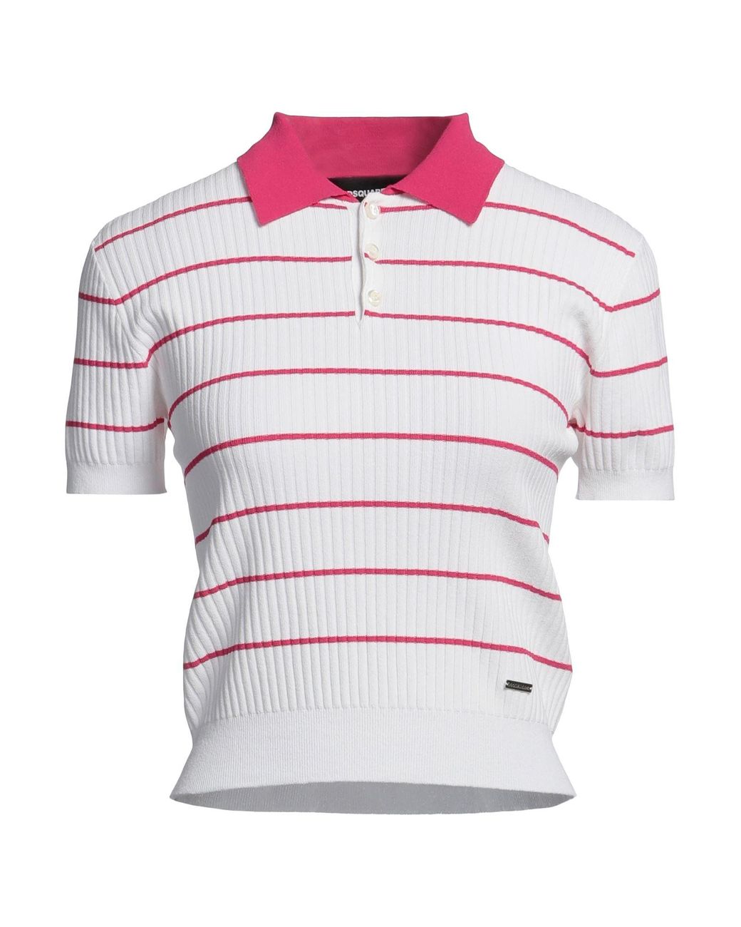 DSquared² White Polo Shirt Viscose, Polyester
