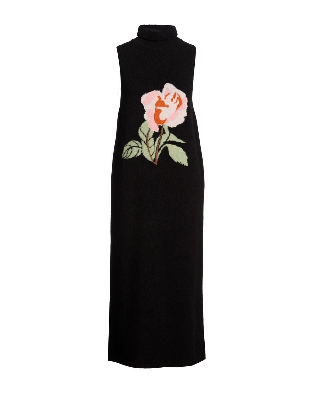 Nanushka Black Midi Dress Merino Wool, Polyamide, Elastane