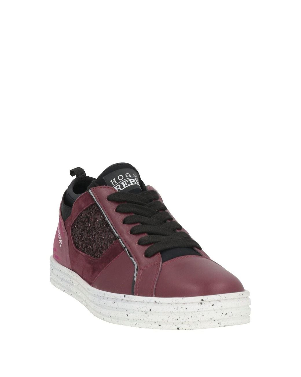 Hogan Rebel Brown Sneakers Leather, Textile Fibers