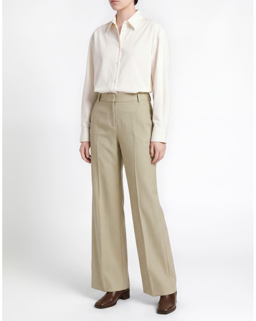 Marella Natural Pants Virgin Wool, Viscose