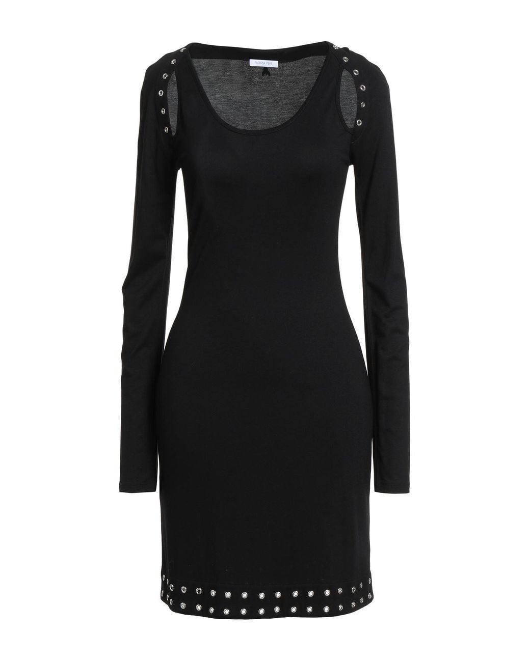 Patrizia Pepe Black Mini Dress Viscose, Elastane