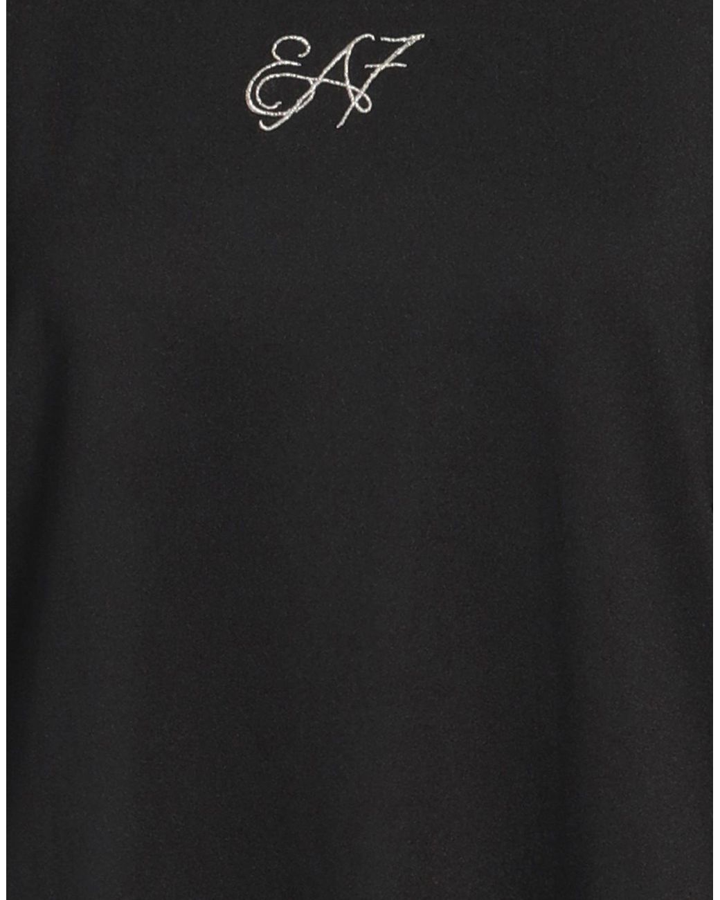 EA7 Black T-Shirt Polyester, Elastane