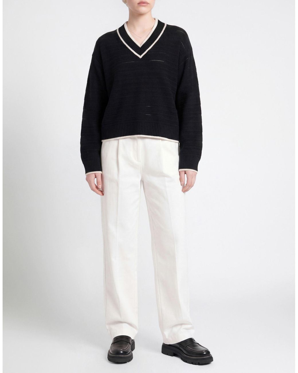 Marella Black Sweater Virgin Wool, Cotton