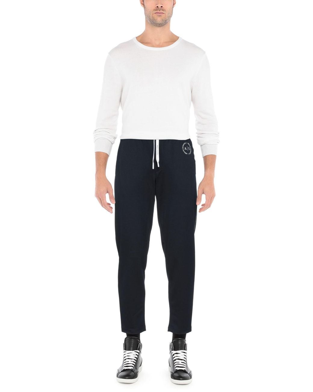ARMANI EXCHANGE Blue Pants Polyester, Viscose, Elastane for men