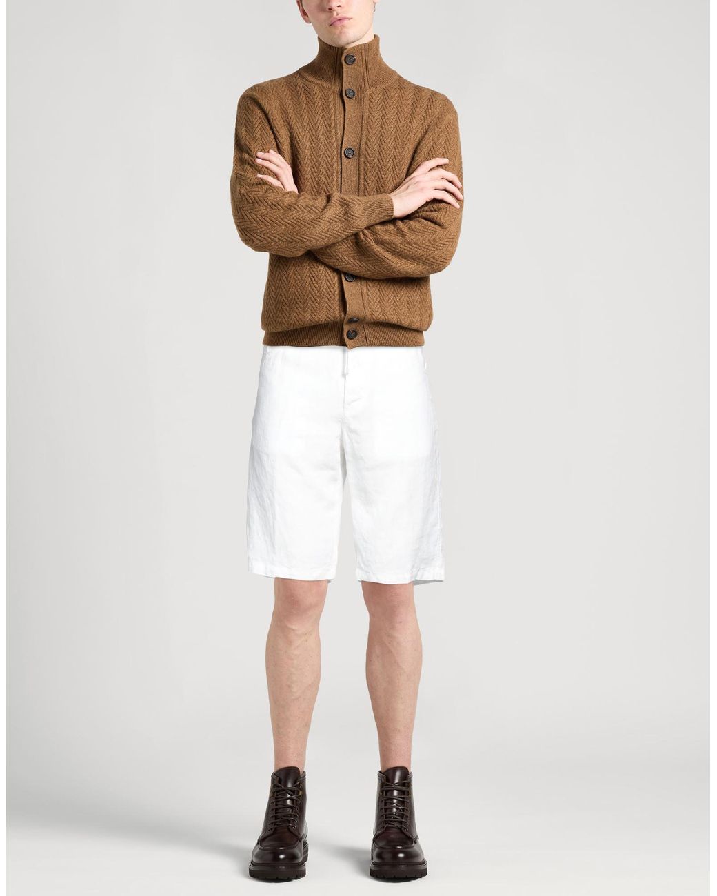 120% Lino White Shorts & Bermuda Shorts for men