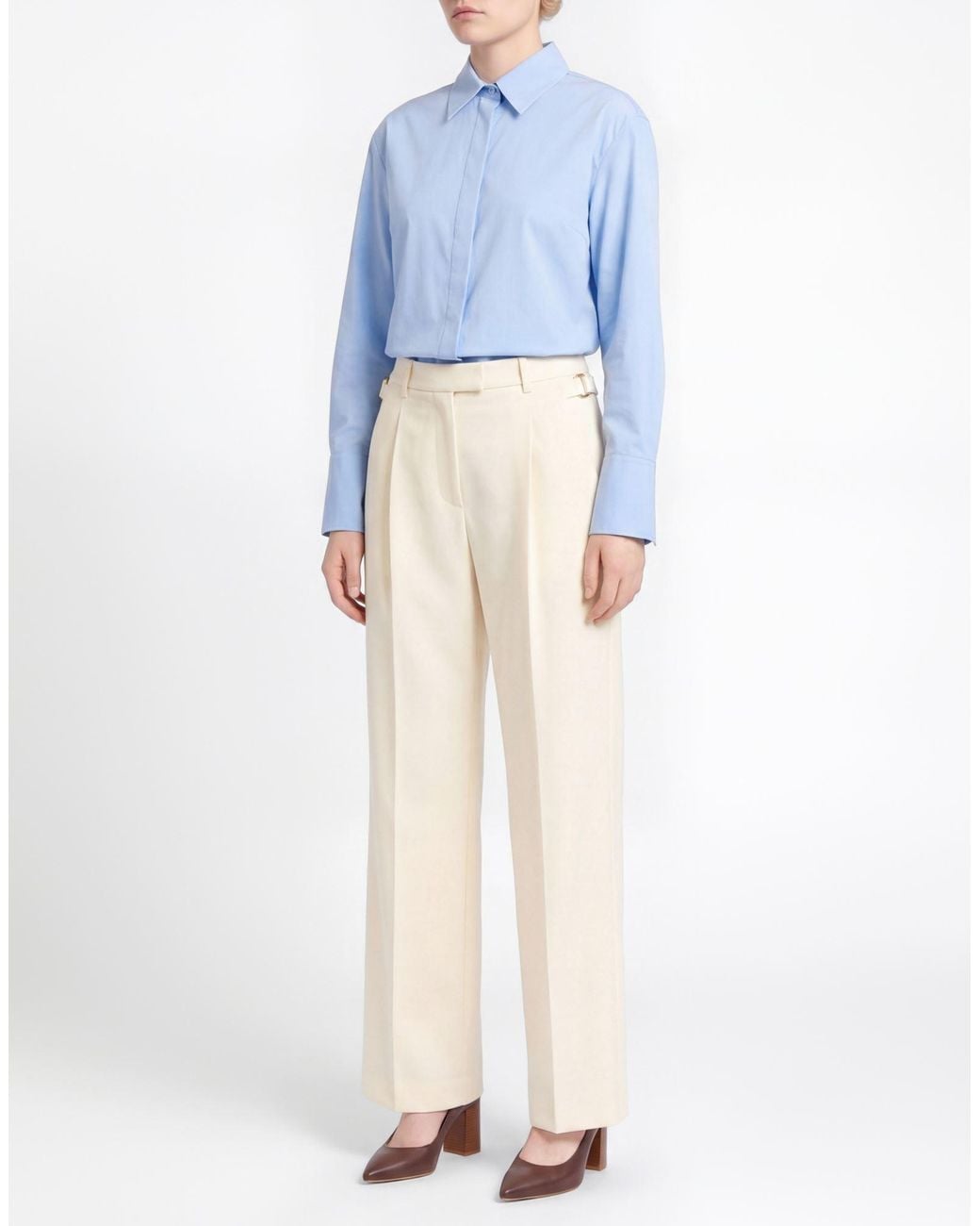 PT Torino White Ivory Pants Virgin Wool