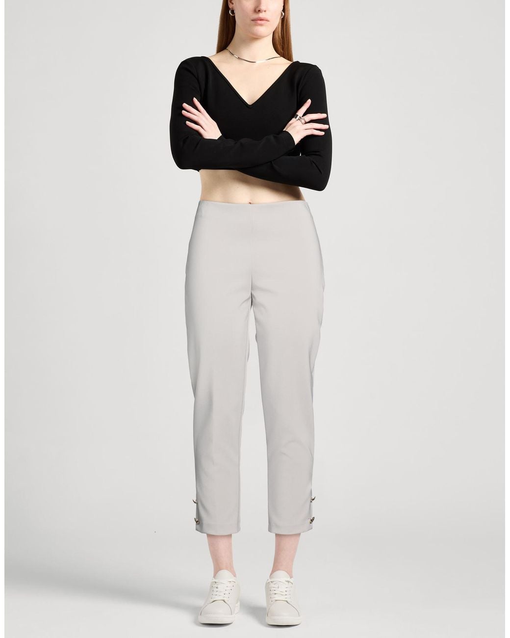 Rinascimento Gray Pants Polyester, Elastane