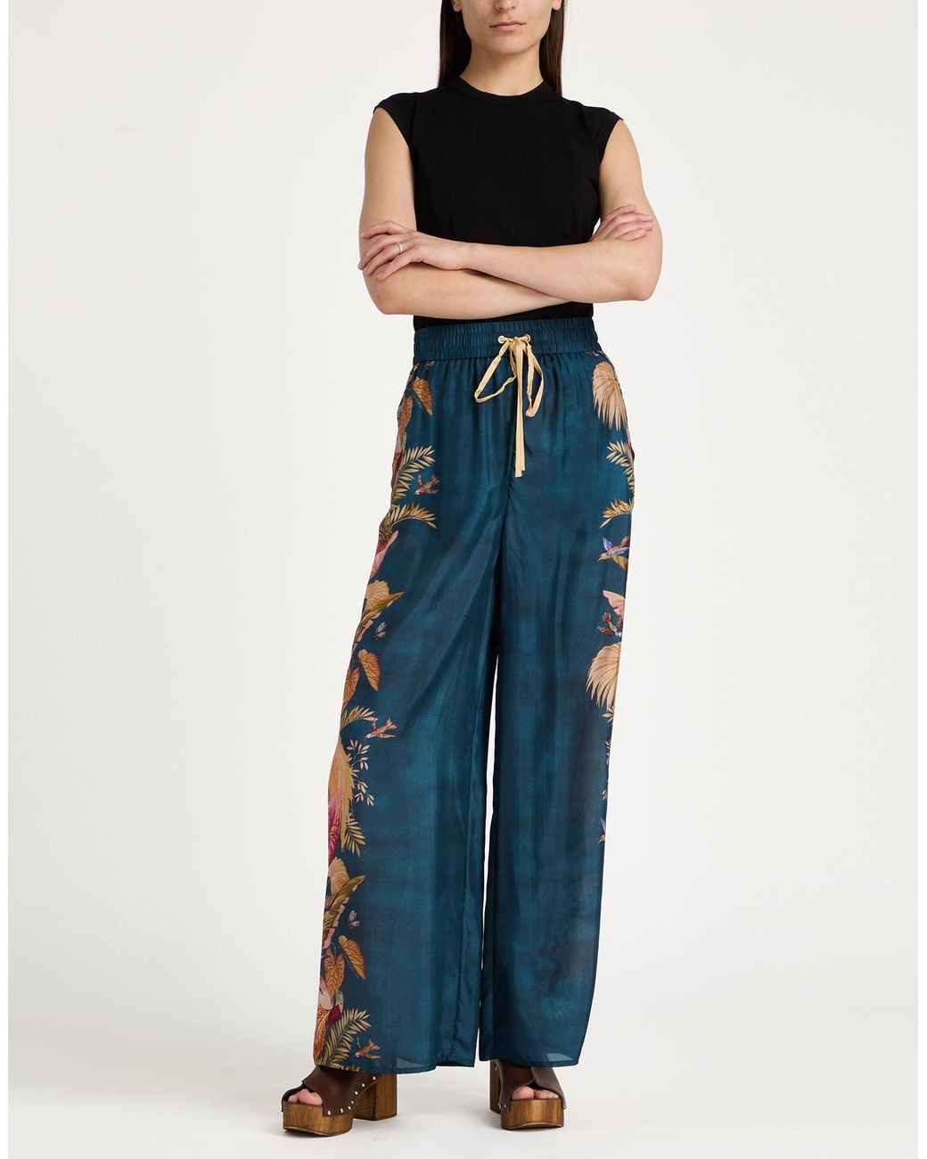 Zimmermann Blue Deep Pants Silk