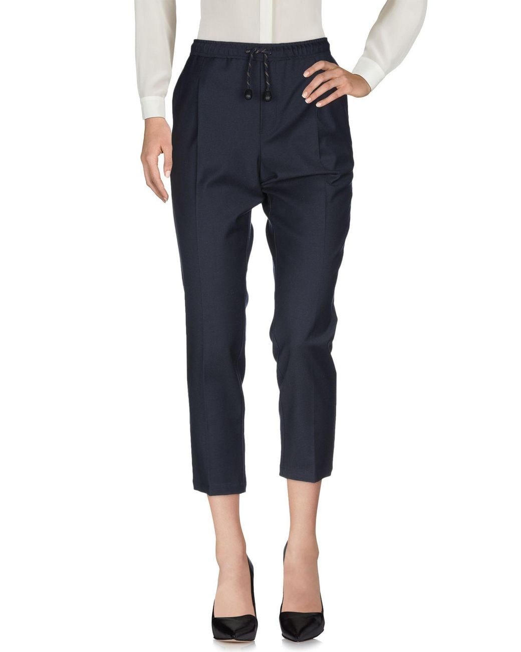 TRUE NYC Blue Midnight Pants Virgin Wool, Polyester, Viscose, Elastane